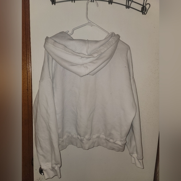 Victoria Secret Pink white zip up hoodie size small - Picture 2 of 4